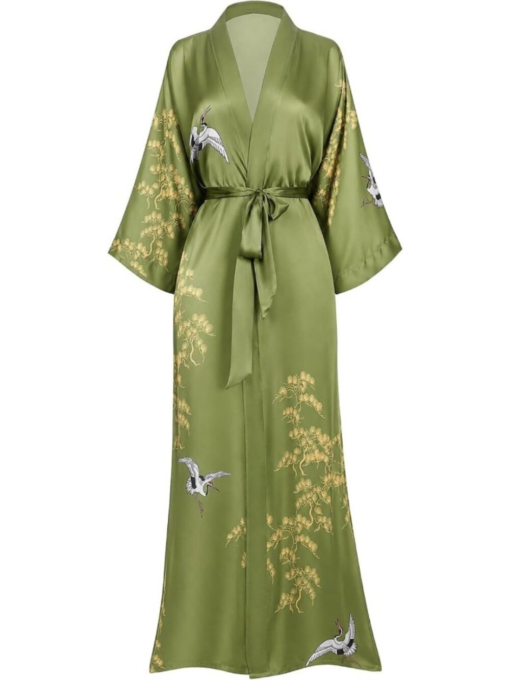 Floral Satin Kimono Robe for Women | Lightweight Elegant Lounge Wear for Spa
